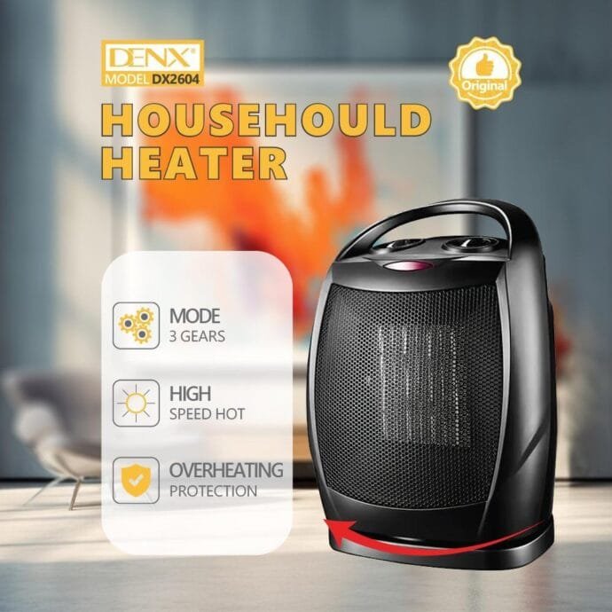 ⁦مدفأة كهربائية DENX DX2604 بقوة 1500 واط⁩ - الصورة ⁦8⁩